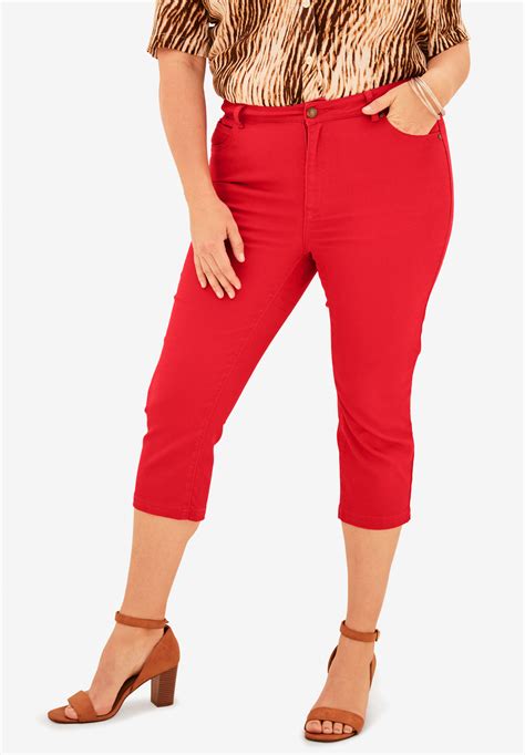 Denim Capri With Invisible Stretch® By Denim 247® Plus Size Capris And Shorts Roamans