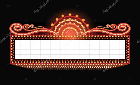 Brightly Theater Glowing Retro Cinema Neon Sign Stock Vector Image By