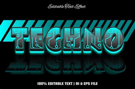 Premium Vector Techno Editable Text Effect Neon Style