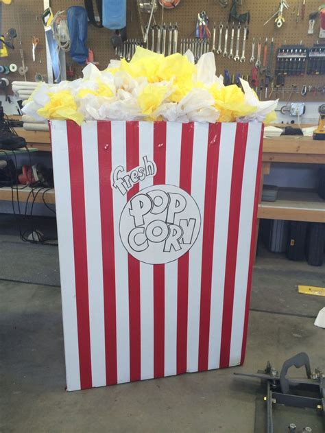 Giant Popcorn Box Painted White Box Red Duct Tape And Tissue