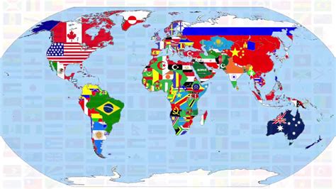World And Its 7 Continents A Brief Description And Country Flags