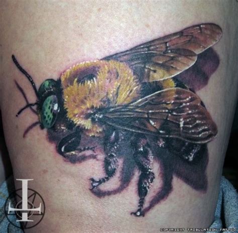 10 Realistic Bumble Bee Tattoo Top Tattoos Flower Tattoos Hand