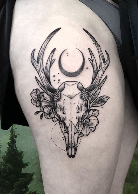 Chest Tattoo Animal Tattoos Deer Skull Tattoos