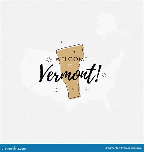 Welcome To Vermont Beige Sign Stock Illustration Illustration Of