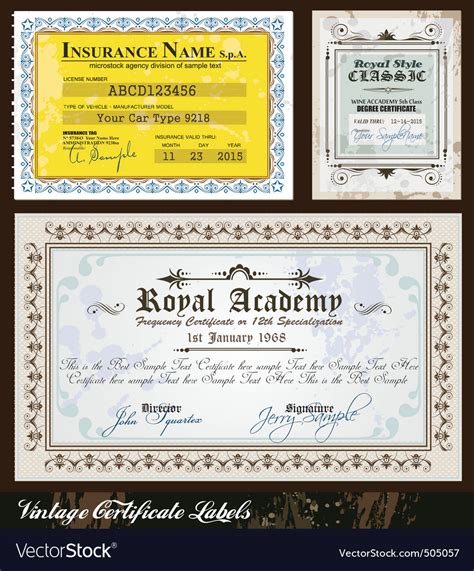 Vintage Certificates Royalty Free Vector Image