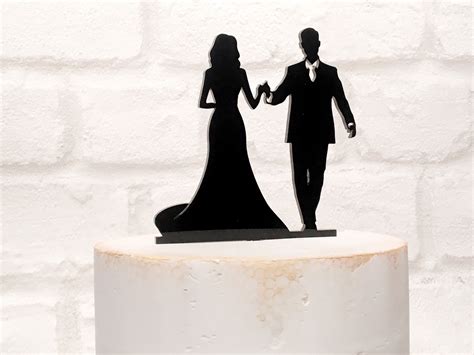 Bride And Groom Silhouette Wedding Cake Topper Wedding Cake Etsy