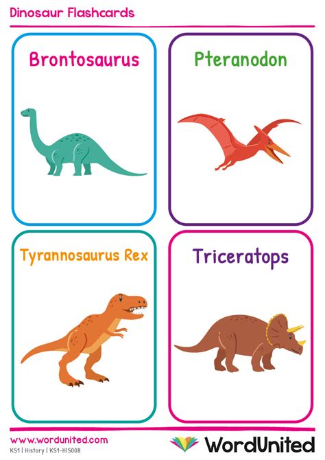Dinosaur Flashcards Free Printable