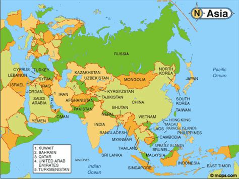 The asia continents map with countries powerpoint slide has a white background, and the asia continent is multicolored. Text