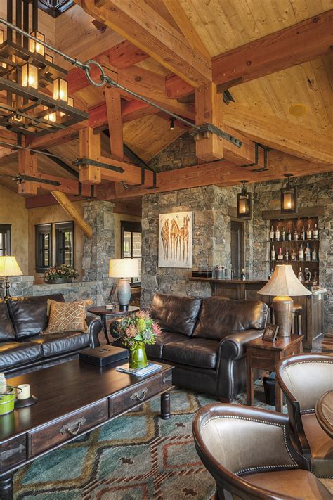 Mountain Timber Frame Great Room Rocky Mountain Homes
