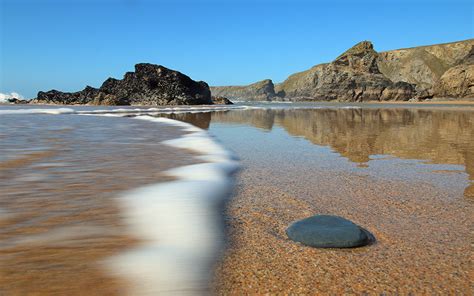 Desktop Hintergrundbilder England Cornwall Meer Natur Felsen Steine