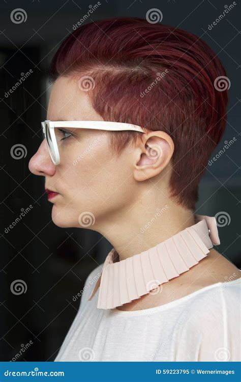 Side Profile Of A Red Haired Woman Stock Image Image Of Person