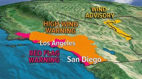 Rare Snow Possible In Deep South Santa Ana Winds Continue In