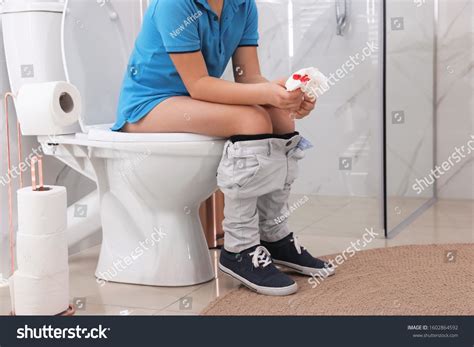 Boy Holding Toilet Paper Blood Stain Stock Photo 1602864592 Shutterstock