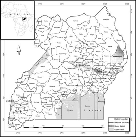 Map of uganda shows its capital, districts, cities, roads, airports, rivers. Map of Uganda showing the four study districts, Nakapiripirit, Mukono,... | Download Scientific ...
