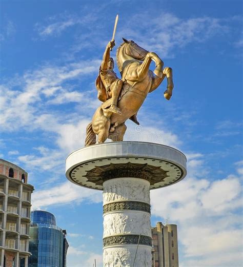 Skopje Macedonia Alexander The Great Monument Editorial Stock Image