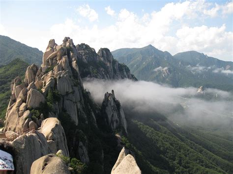 The Famous Sea Of Clouds At Ulsanbawi Rock Viewed From The Peaks In