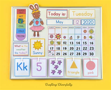 Preschool Learning Calendar Cards Crafting Cheerfully