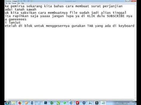 Yang bertanda tangan di bawah ini: Surat Keterangan Perjanjian Gadai Tanah Sawah - YouTube
