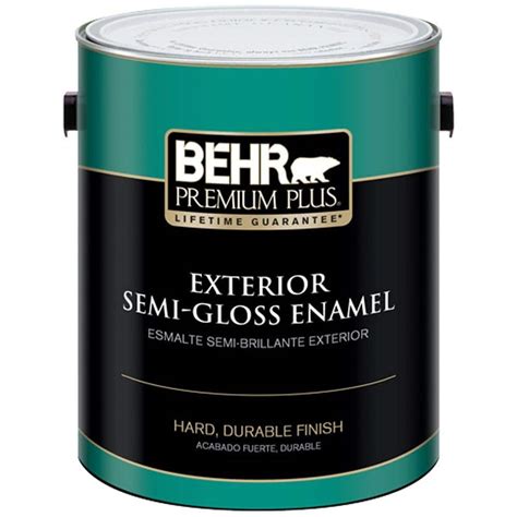 BEHR Premium Plus 1 Gal Ultra Pure White Semi Gloss Enamel Exterior