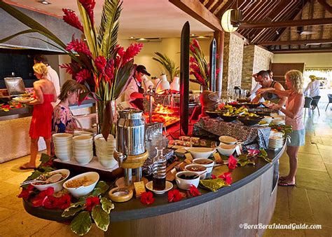 Dishes are served in buffet during opening hours. Bora Bora Four Seasons Restaurants