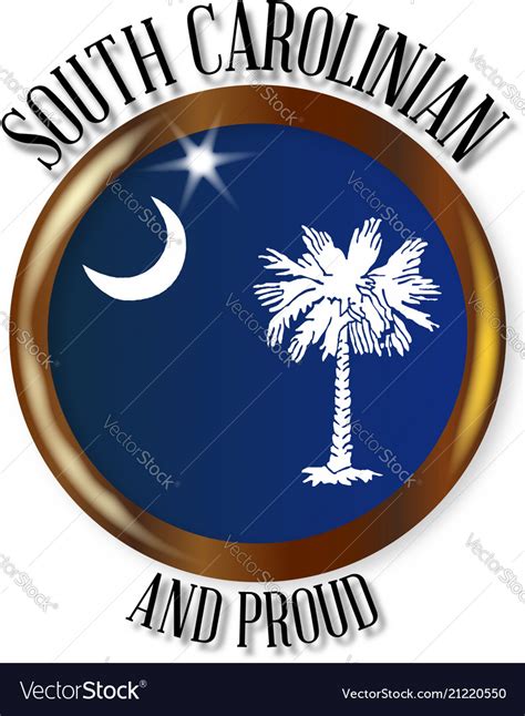 South Carolina Proud Flag Button Royalty Free Vector Image