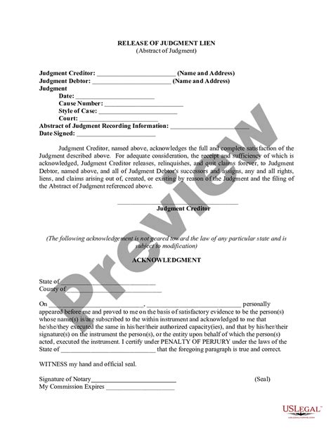 Bronx New York Release Of Judgment Lien Abstract Of Judgment Us