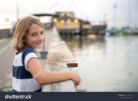 Child Tween Girl On Pier Looking Stock Photo 1172572219 Shutterstock
