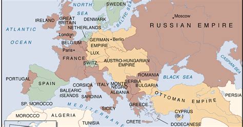 World War 1 Map Europe 1914
