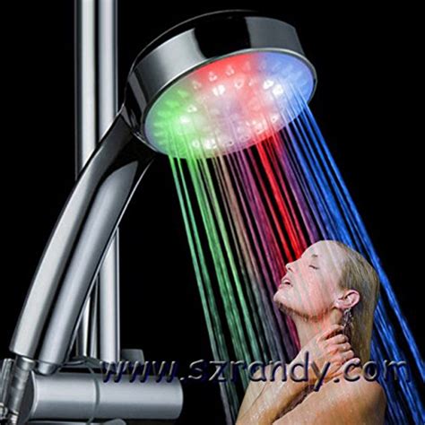 Shomy Multicolor Flashing 2016 3 Color Rgb Led Shower Head Handheld