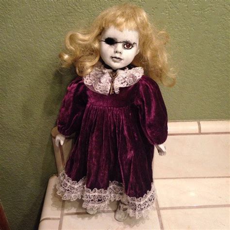 Creepy Blonde W Purple Velvet Dress Old Key Horror Doll By Bastet2329