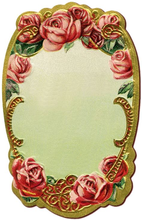 Rose Labels Vintage Roses Vintage Frames Valentine Love Cards