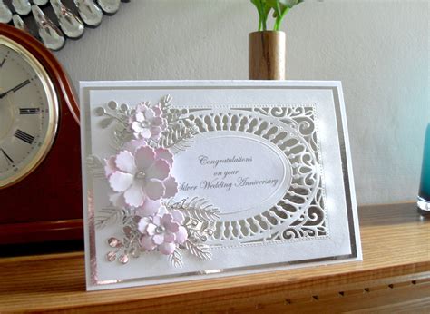 Handmade Personalised Silver Wedding 25th Anniversary Card Etsy