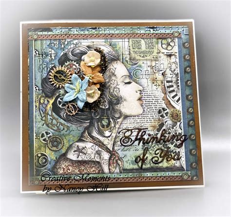 stamperia sea world and stamperia glamour sparkles steampunk cards mixed media cards card