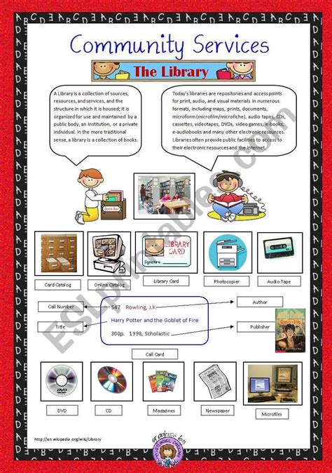 Community Services 2 The Library Esl Worksheet By Vanev