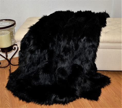 Ready To Ship Faux Fur Throw Stunning Black Faux Fur Black Bear