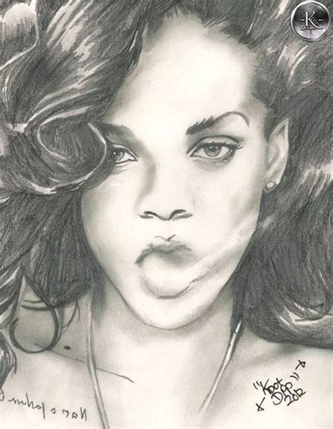Pin By Adam Majchrzak On Inspiracje Celebrity Drawings Rihanna Drawing Drawings