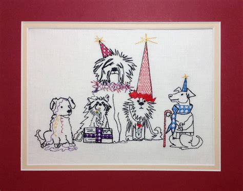 Christmas Dogs Drawing : Embroidery Designs Christmas Dogs Embroidery ...