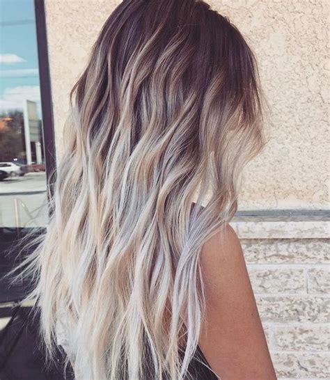 How To Ombre Hair Black To Platinum Blonde Long Wavy Hair White