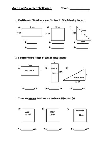 Area And Perimeter Year 5 Differentiated Teaching Resources