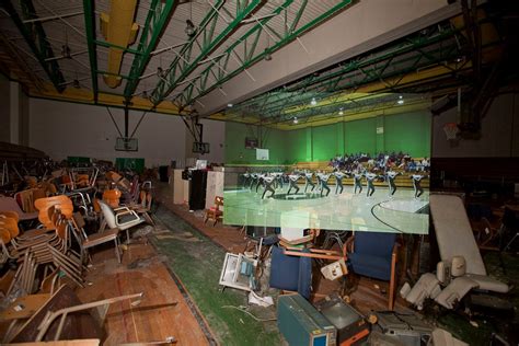Composite Photos Show A Detroit School Before And After It Was Abandoned