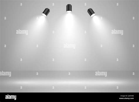 Realistic Studio Lights Empty Background Design Stock Vector Image