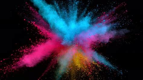 Super Slow Motion Of Color Powder Explosion Isolated Stock Footage
