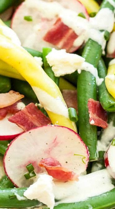 Green Bean Radish And Bacon Salad With Creamy Feta Dressing Easy Salad