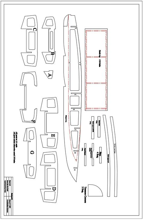 42 Rc Catamaran Parts Blueprint Model Boat Plans Rc Boats Plans