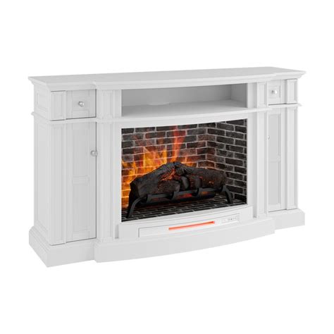 Allen Roth 68 In W White Infrared Quartz Electric Fireplace In The