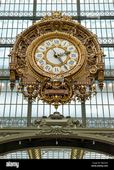Clock Of The Old Railway Station In Main Hall Of Musee D`orsay Paris