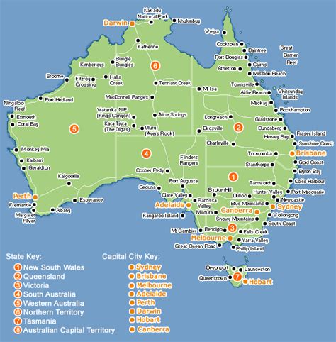 Australia Tourism Australia Tourist Attractions Map Of Australia