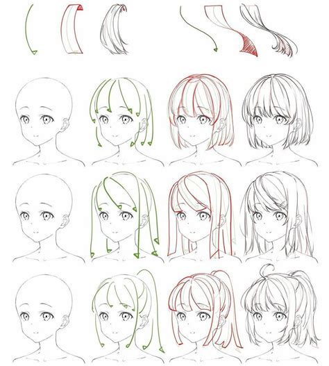 A printing paper with a tiny brush or a big artist canvas. Reference sheet of how to draw anime flowing hair . Credit t | Anime drawings tutorials, Manga ...