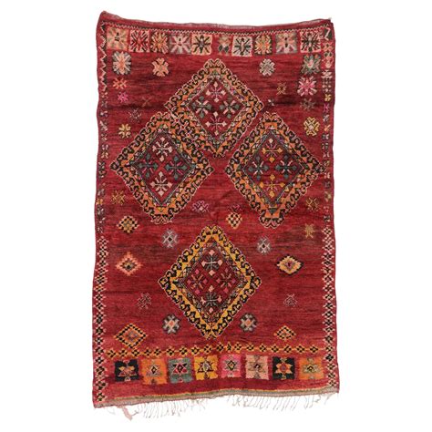 Vintage Orange Boujad Moroccan Rug, Bold Boho Chic Meets Nomadic Charm