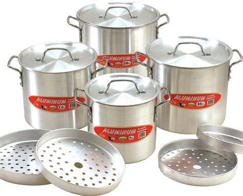 Cook N Home 12 Piece Aluminum Tamale Steamer Set4 Pots 4 Lids And 4